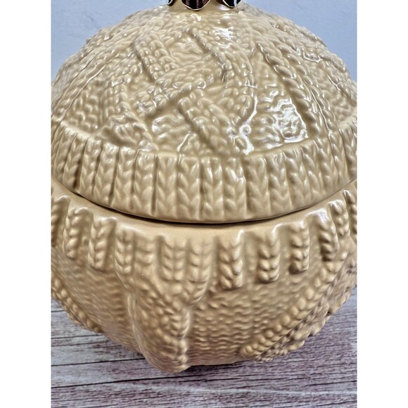 FTD 1910 Trinket Jar Candy Ginger Antique Porcelain Textured 7.5" Tall Vintage - Picture 4 of 14